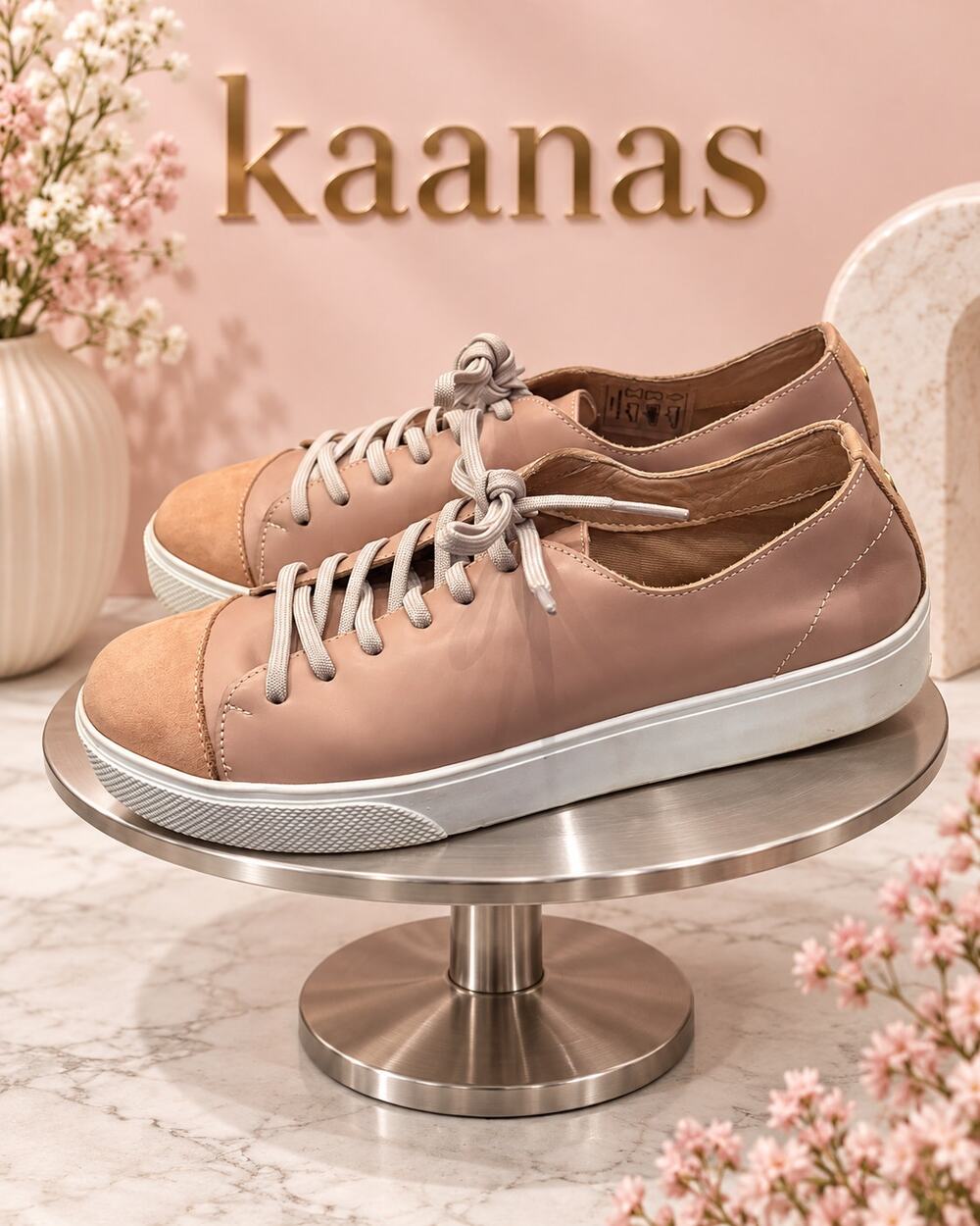 KAANAS Salinas Blush Pink Leather Suede Cap Toe Sneakers Women’s Size 8